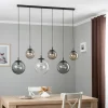 Store TK Lighting Suspension Esme, verre, multicolore, à 6 lampes, linéaire