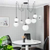 Flash Sale TK Lighting Suspension Esme, verre opalin, à 7 lampes, décentrée