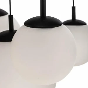 Flash Sale TK Lighting Suspension Esme, verre opalin, à 7 lampes, décentrée