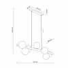 Discount TK Lighting Suspension Estera, verre opalin, bois, à 7 lampes