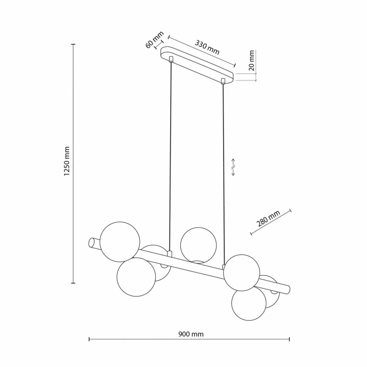 suspension_estera_verre_opalin_bois___lampes_0-2.webp Discount TK Lighting Suspension Estera, verre opalin, bois, à 7 lampes