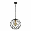 Flash Sale Searchlight Suspension Finesse, noir/or, métal, Ø31,5 cm, E27