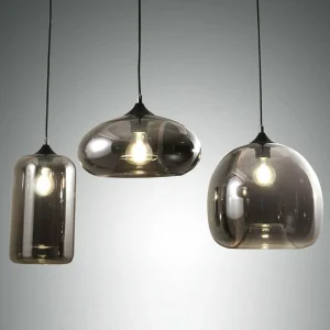 Flash Sale Fabas Luce Suspension Fiona, gris-transparent, 3 lampes, verre