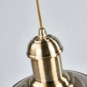 New Searchlight Suspension Fisherman Ø 32 cm en laiton ancien