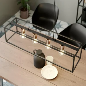 Discount ONLI Suspension Floki parallélépipède ouvert, 4 lampes