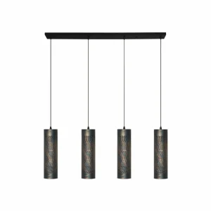 Outlet Freelight Suspension Forato, longueur 120 cm, brun, 4 lampes, métal
