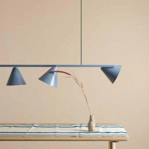 Shop ALDEX Suspension Form 4, métal, cône, à 4 lampes, bleu clair