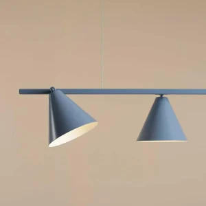 Shop ALDEX Suspension Form 4, métal, cône, à 4 lampes, bleu clair