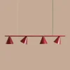 Discount ALDEX Suspension Form 4, métal, cône, à 4 lampes, bordeaux