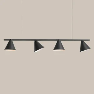 Best ALDEX Suspension Form 4, métal, cône, à 4 lampes, noir