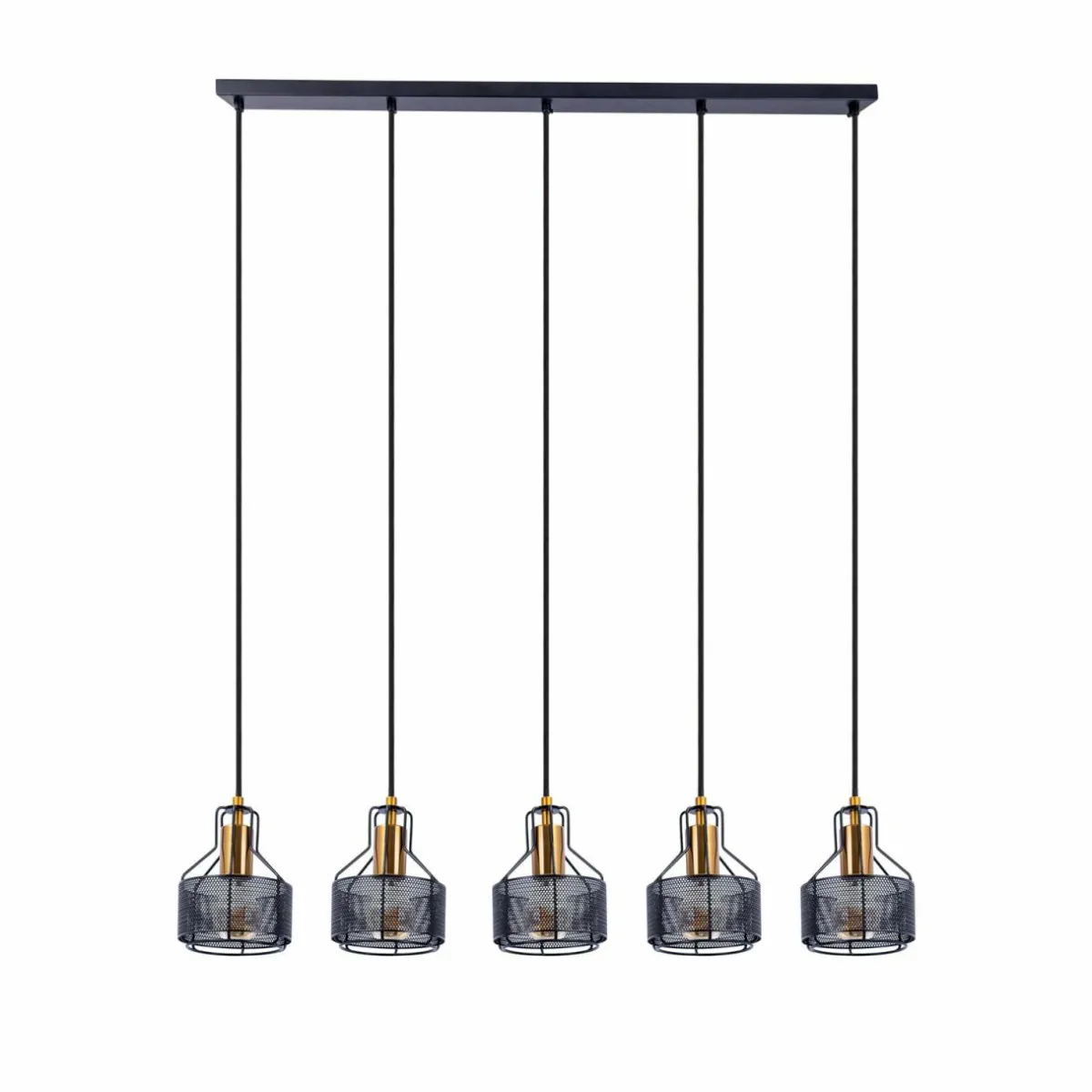 suspension_foro__cinq_lampes_noirdor_0.webp Cheap Näve Suspension Foro, à cinq lampes, noir/doré
