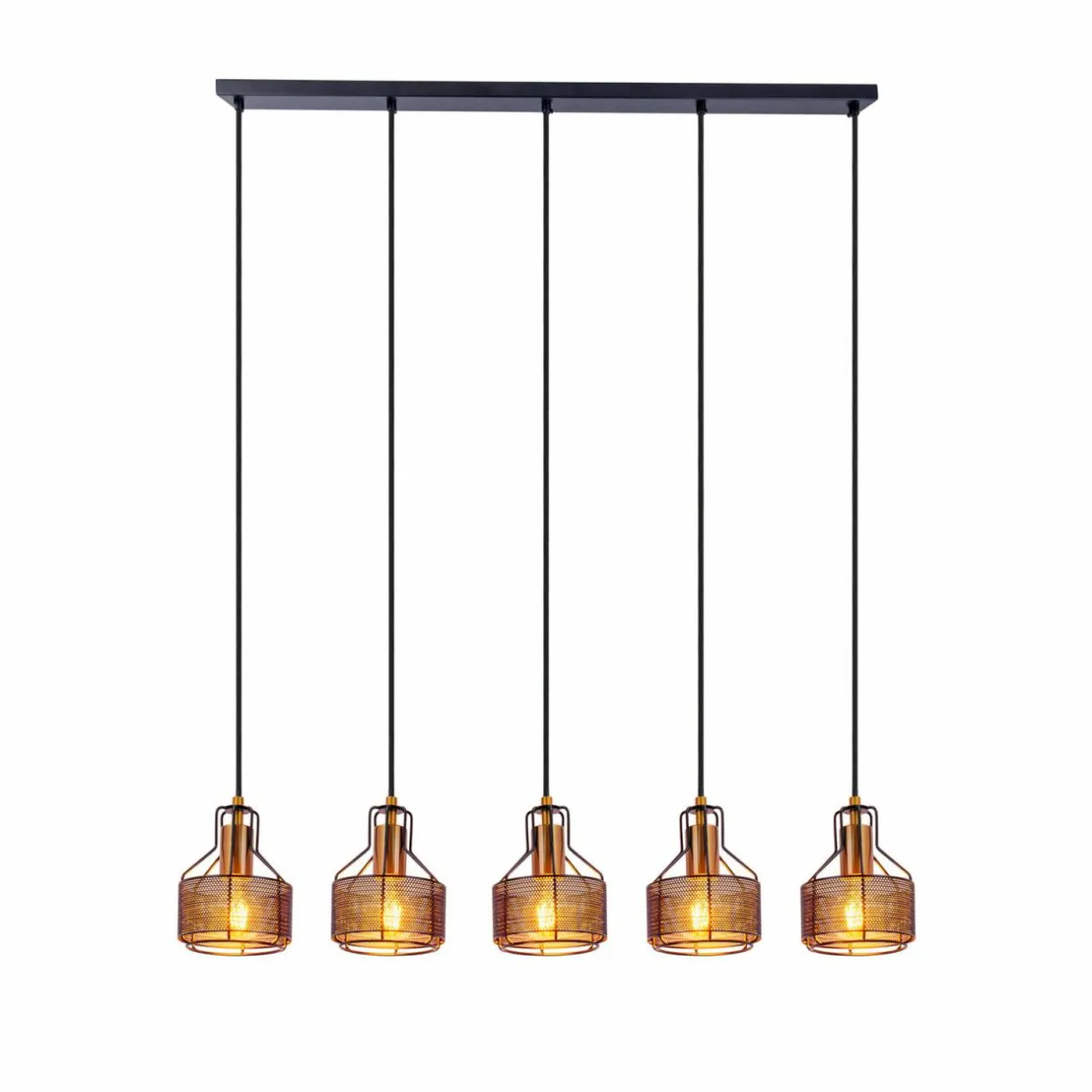 suspension_foro__cinq_lampes_noirdor_1.webp Cheap Näve Suspension Foro, à cinq lampes, noir/doré