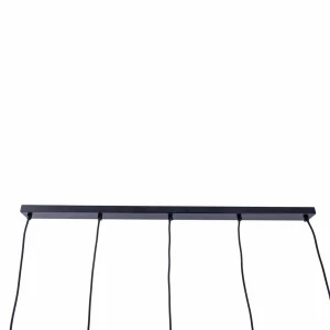 Cheap Näve Suspension Foro, à cinq lampes, noir/doré