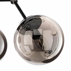 Outlet Alfa Suspension Foton à 6 lampes noire/argentée