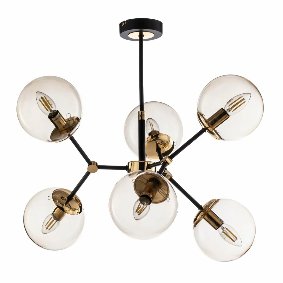 suspension_foton___lampes_noiredore_1.webp New Alfa Suspension Foton à 6 lampes noire/dorée