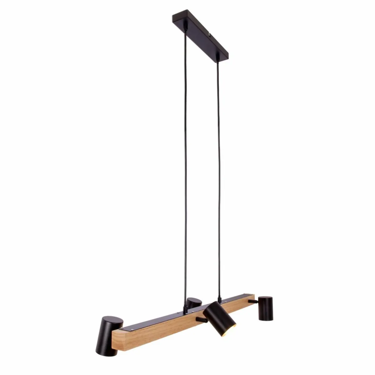 suspension_frida_avec__spots_noirebois_clair_3.webp Fashion Näve Suspension Frida avec 4 spots, noire/bois clair