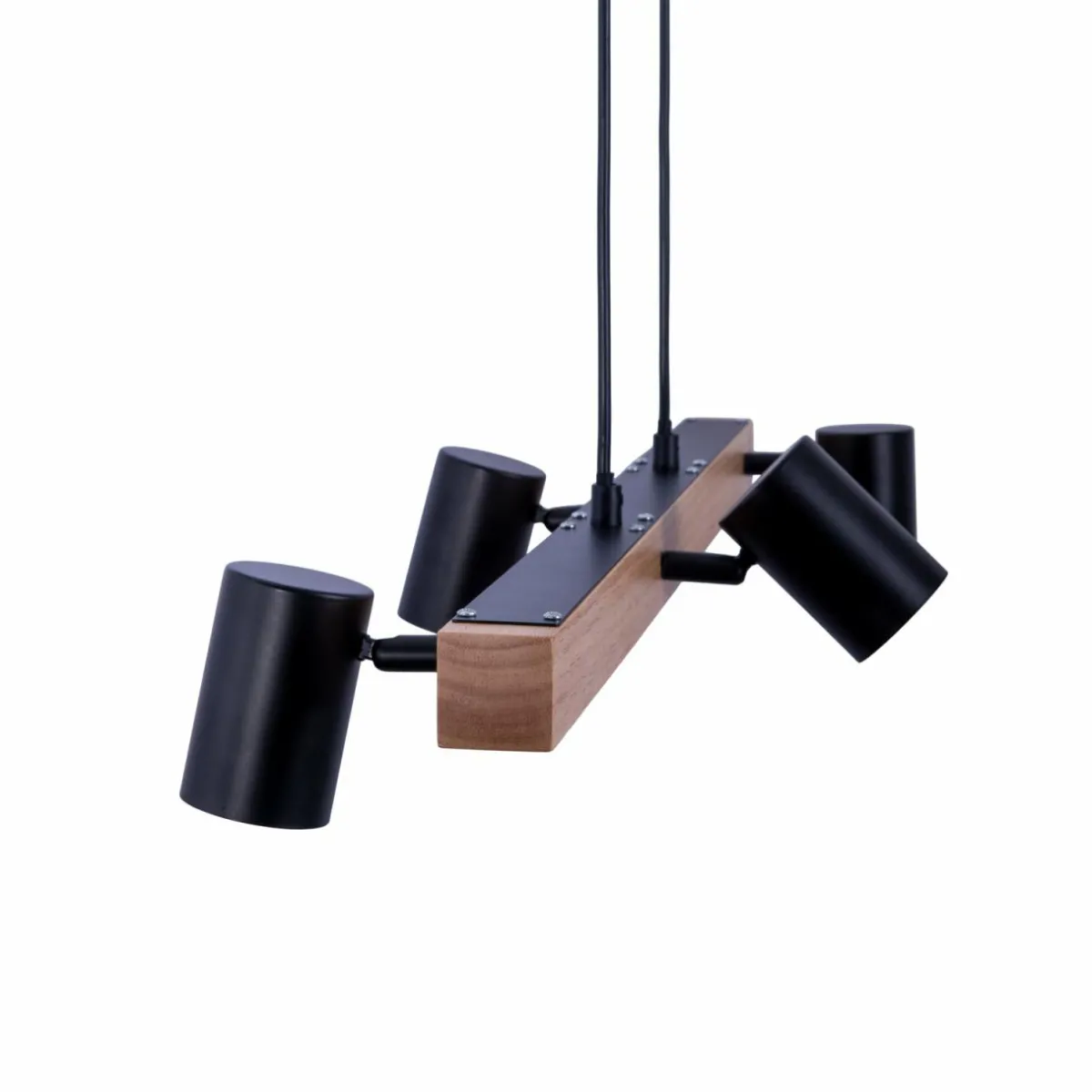 suspension_frida_avec__spots_noirebois_clair_5.webp Fashion Näve Suspension Frida avec 4 spots, noire/bois clair