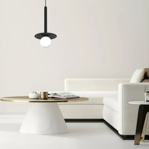 Clearance Eko-Light Suspension Futura, noire/blanche, à 1 lampe