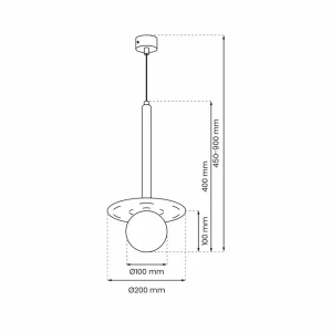 Clearance Eko-Light Suspension Futura, noire/blanche, à 1 lampe