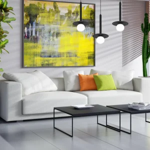 Fashion Eko-Light Suspension Futura, noire/blanche, à 3 lampes