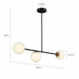 Flash Sale SIGMA Suspension Gama 3 à 3 lampes, noir