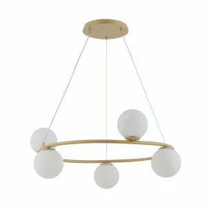 Best Sale SIGMA Suspension Gama, à 5 lampes, dorée