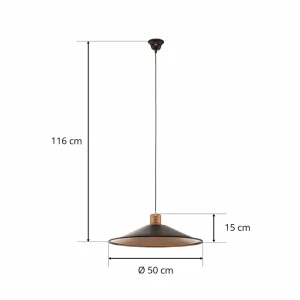 New Nowodvorski Lighting Suspension Garret I en brun foncé/cuivré Ø 50 cm