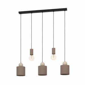 Discount EGLO Suspension Gazzola à 5 lampes, moka
