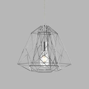 Shop Searchlight Suspension Geometric Cage chromée