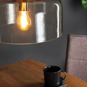 New Eco-Light Suspension Gibus S30 abat-jour en verre ambre