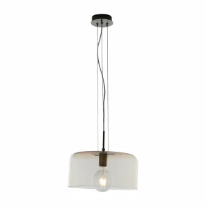 New Eco-Light Suspension Gibus S30 abat-jour en verre ambre