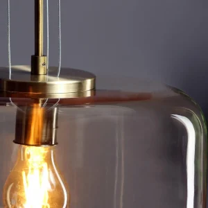 New Eco-Light Suspension Gibus S30 abat-jour en verre ambre