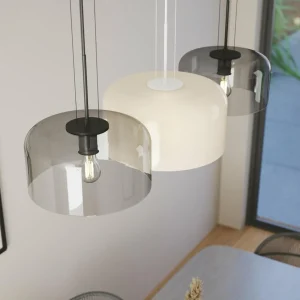 Cheap Eco-Light Suspension Gibus S30 abat-jour en verre gris