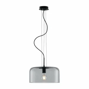 Cheap Eco-Light Suspension Gibus S30 abat-jour en verre gris