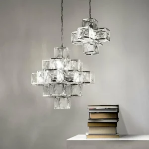 New Searchlight Suspension Glacier abat-jour en acrylique 55 cm