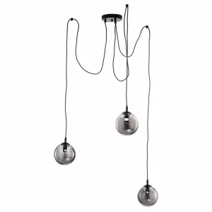Fashion EMIBIG LIGHTING Suspension Glassy à 3 lampes décentrée, verre graphite