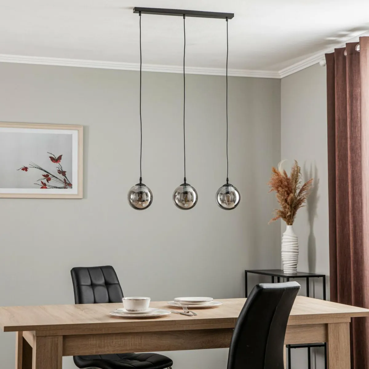 suspension_glassy__lampes_droite_noir_graphite_verre_0.webp Best Sale EMIBIG LIGHTING Suspension Glassy, 3 lampes, droite, noir, graphite, verre