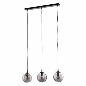 Best Sale EMIBIG LIGHTING Suspension Glassy, 3 lampes, droite, noir, graphite, verre
