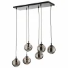 Clearance EMIBIG LIGHTING Suspension Glassy, 6 lampes, noir, graphite, verre, 75 cm