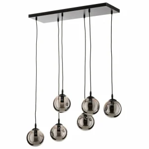 Clearance EMIBIG LIGHTING Suspension Glassy, 6 lampes, noir, graphite, verre, 75 cm