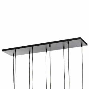 Online EMIBIG LIGHTING Suspension Glassy, 9 lampes, noir, graphite/ambre/clair, E14