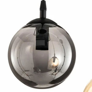 Best Sale EMIBIG LIGHTING Suspension Glassy, 3 lampes, ronde, graphite/ambre/clair, verre