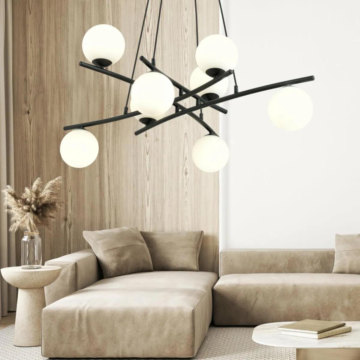 suspension_glassy_croise___lampes_verre_opalin_0.webp Hot Euluna Suspension Glassy, croisée, à 8 lampes, verre opalin