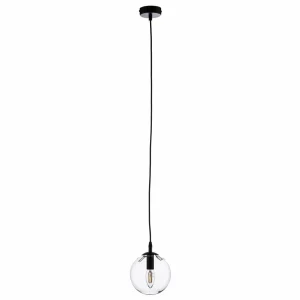 Flash Sale EMIBIG LIGHTING Suspension Glassy, noir, transparent, verre, Ø 14 cm, E14