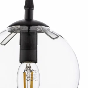 Flash Sale EMIBIG LIGHTING Suspension Glassy, noir, transparent, verre, Ø 14 cm, E14