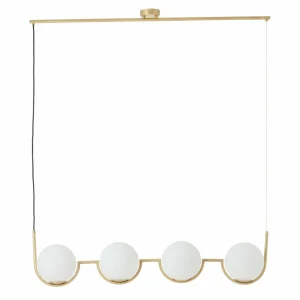 Clearance Brilliant Suspension Glint avec abat-jour en verre, à 4 lampes