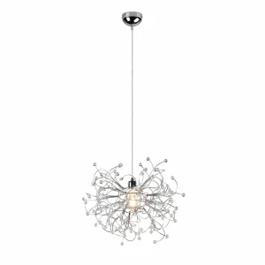 Best Reality Leuchten Suspension Gloria, E27, à une lampe, chromée