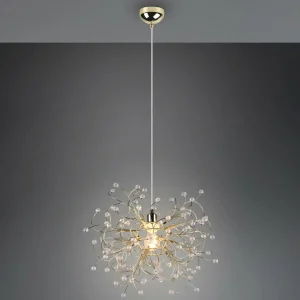 Outlet Reality Leuchten Suspension Gloria, E27, à une lampe, laiton