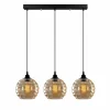 Outlet Opviq Suspension Gold 012, or-transparent, verre à 3 lampes linear