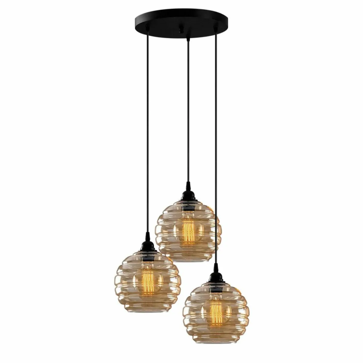 suspension_gold__verre_transparent_dor__lampes_rondes_0.webp Discount Opviq Suspension Gold 011, verre transparent doré, 3 lampes rondes